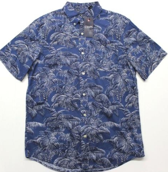 Chaps Other - Chaps Mens Hawaiian Shirt Blue XL